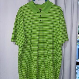 The Foundry Supply Co. Lime Green Striped‎ Polo 2XLT